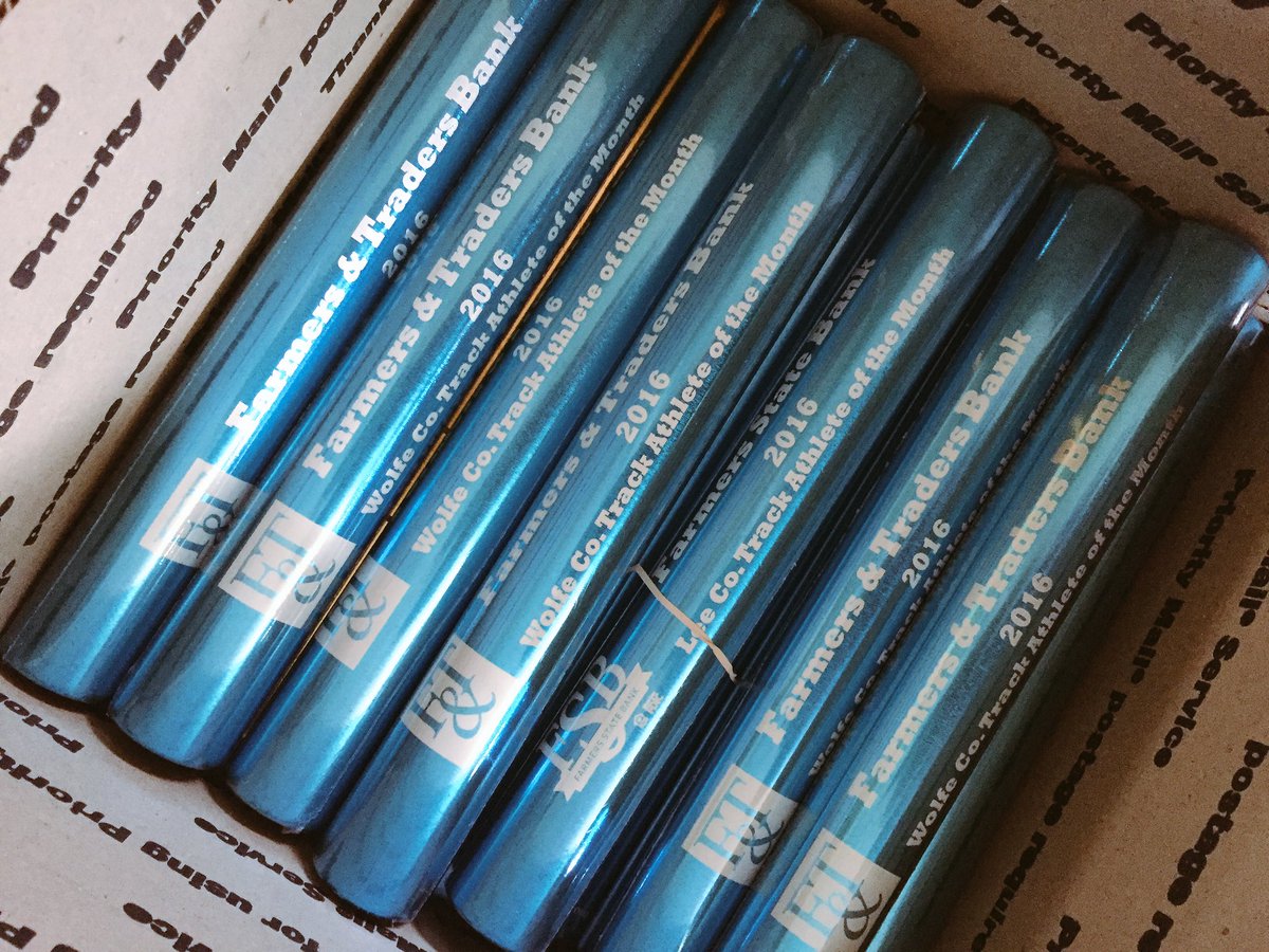 RelayBatons's tweet photo. ...followed by 35 #CustomEngravedRelayBatons for #FarmersAndTradersBank. #RelayBatons #TrackBatons https://t.co/GAq39Sqjil