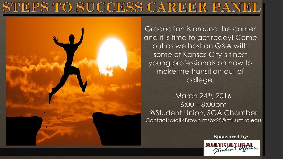 This Thursday, March 24 at 6:00 pm will be MSA's Career Panel: Steps to Success!