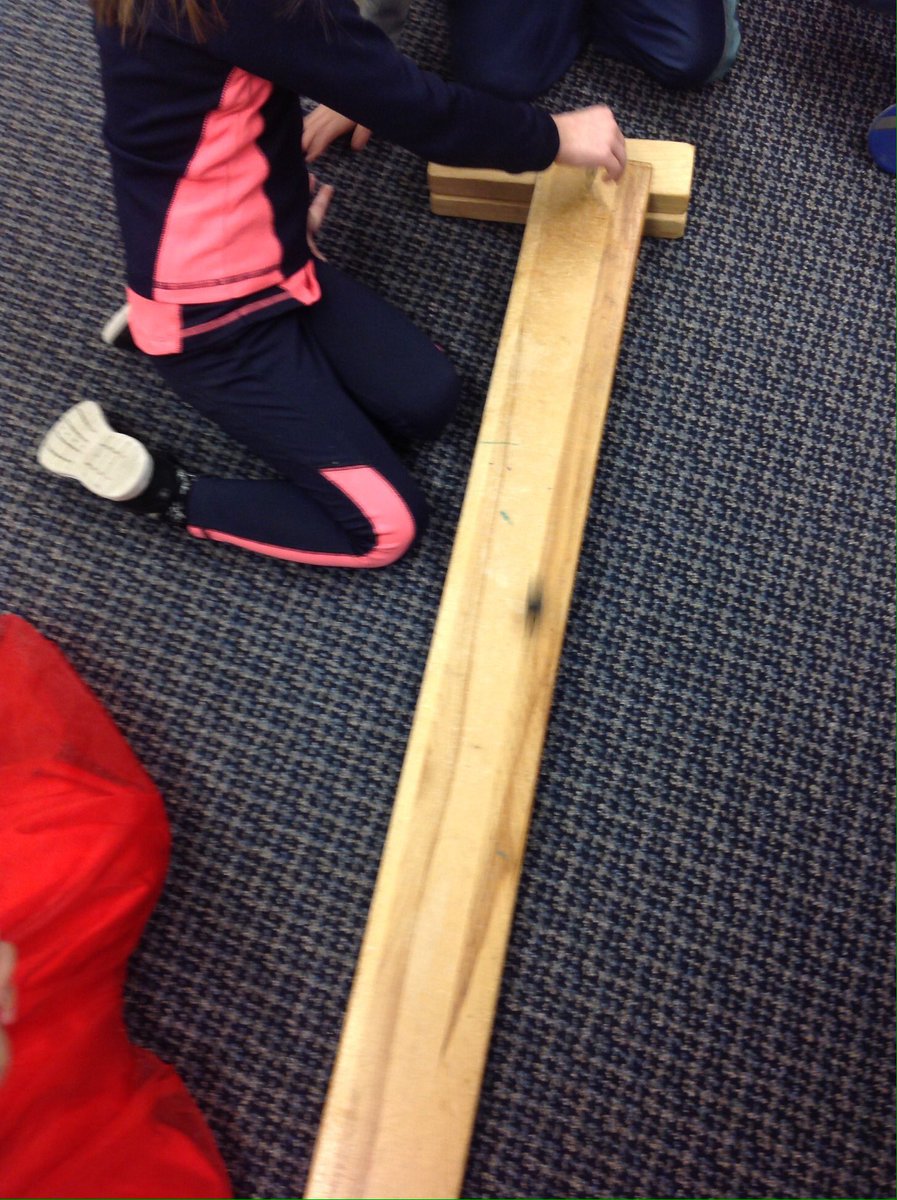 Niecsa's tweet photo. Kinders @ Kensington exploring engineering w/ @ProfBazylak Prob: need 2 move things down a hill. What can we use? https://t.co/L0BgnzoN2e