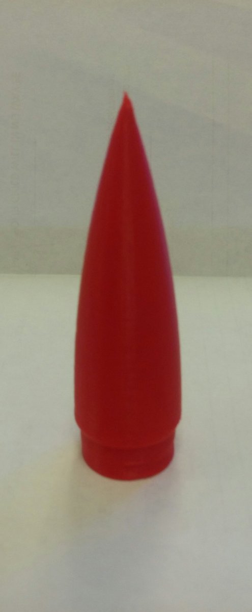 NTHEngineering's tweet photo. Our first 3D printed nose cone for our rockets! Designed in Autodesk Inventor and printed in house. https://t.co/udPVf2GVAO