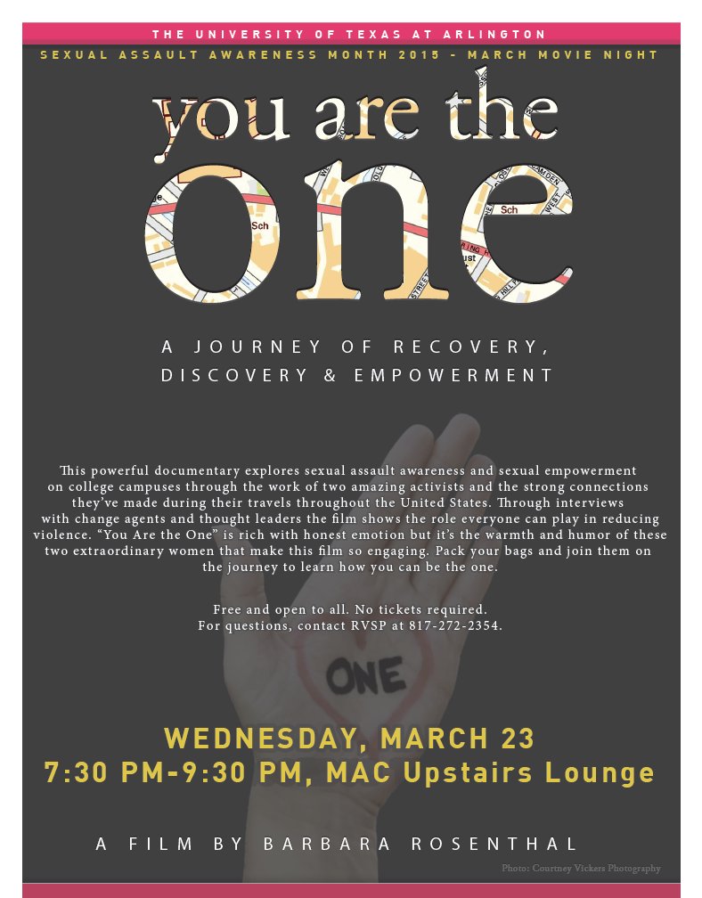 utastudents's tweet photo. Screening of You Are The Only One this Wednesday. Presented by @UTArlingtonRVSP https://t.co/5NmwQBGVty