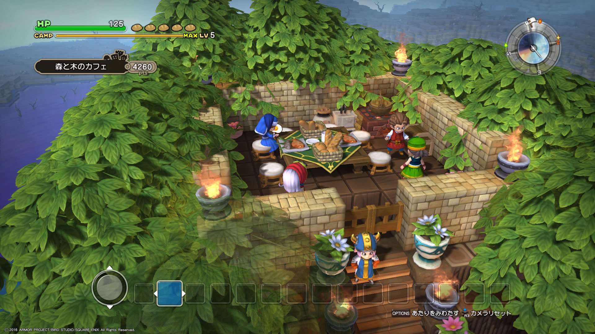 Sin Dqb Dqビルダーズ リムルダールを世界樹の街に ノリンがみんなで食事できる場所がほしいと言っていたので屋上にオープンカフェを お墓にはよくザッコとノリンが来て手入れをしてくれています T Co Xu4wqcul5u