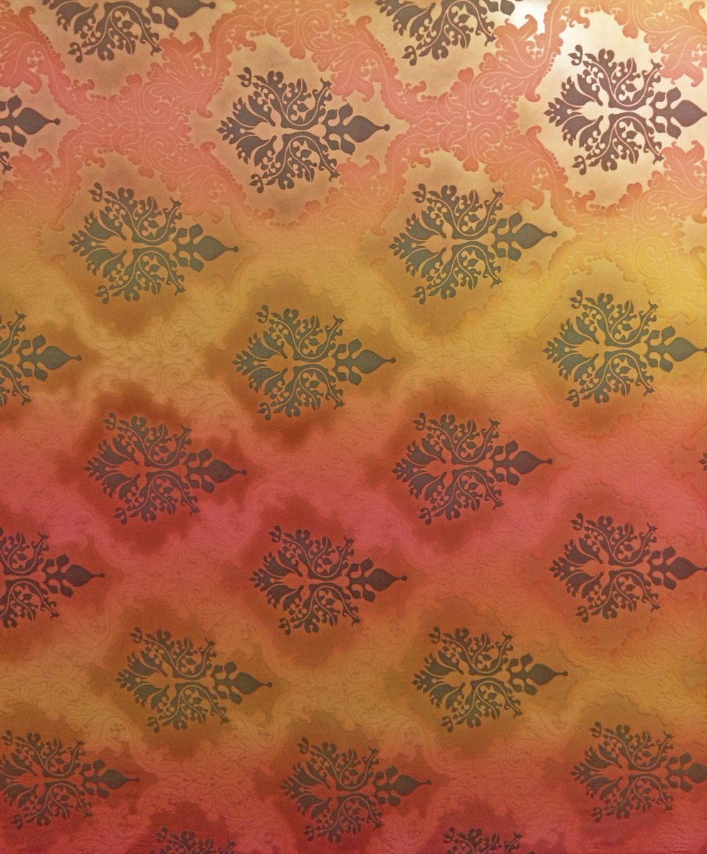 Check out these shots of a 20 yard piece of Brocade burnout #velvet we painted!