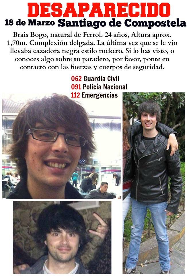 infoSCQ's tweet photo. ⚠️ DESAPARECIDO ⚠️
Brais Bogo Graña ha desaparecido en Santiago de Compostela el pasado viernes. Comparte/Retweet https://t.co/K2AE0jtp2O