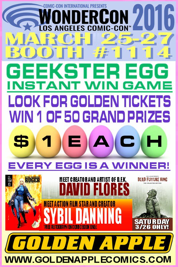 GAppleComics's tweet photo. This week: @Joeharris @CHRIS_Daughtry @DannyMiki_ @WonderCon @SybilDanning @DeadFutureKing https://t.co/YBteTTsiAi https://t.co/W6xPIjctNV