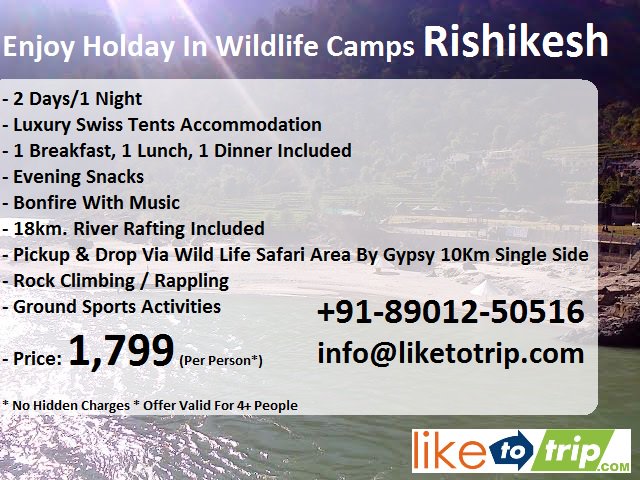 liketotrip's tweet photo. Enjoy Holidays In Wildlife Camps Rishikesh.For More Details Call On +91-8901250516 https://t.co/mzvhaQ6olm