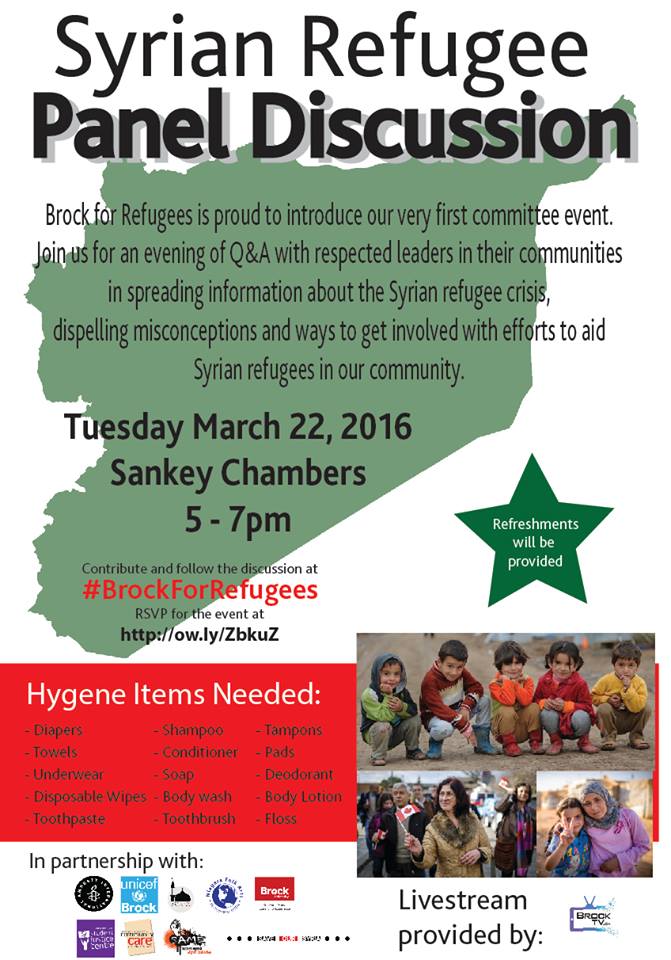 BrockAnimalLib's tweet photo. Tomorrow! Brock TV will stream it live! Please take a look at the needed items list!
#BrockForRefugees #BrockU https://t.co/UlmX8slvQ4