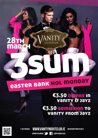 vanityclubbing's tweet photo. RT 2 b in with chance winning free entry for 4 &amp; €50 bar tab ANY NIGHT of ur choice over Easter weekend! Over 18's https://t.co/eOD8iKGyT4