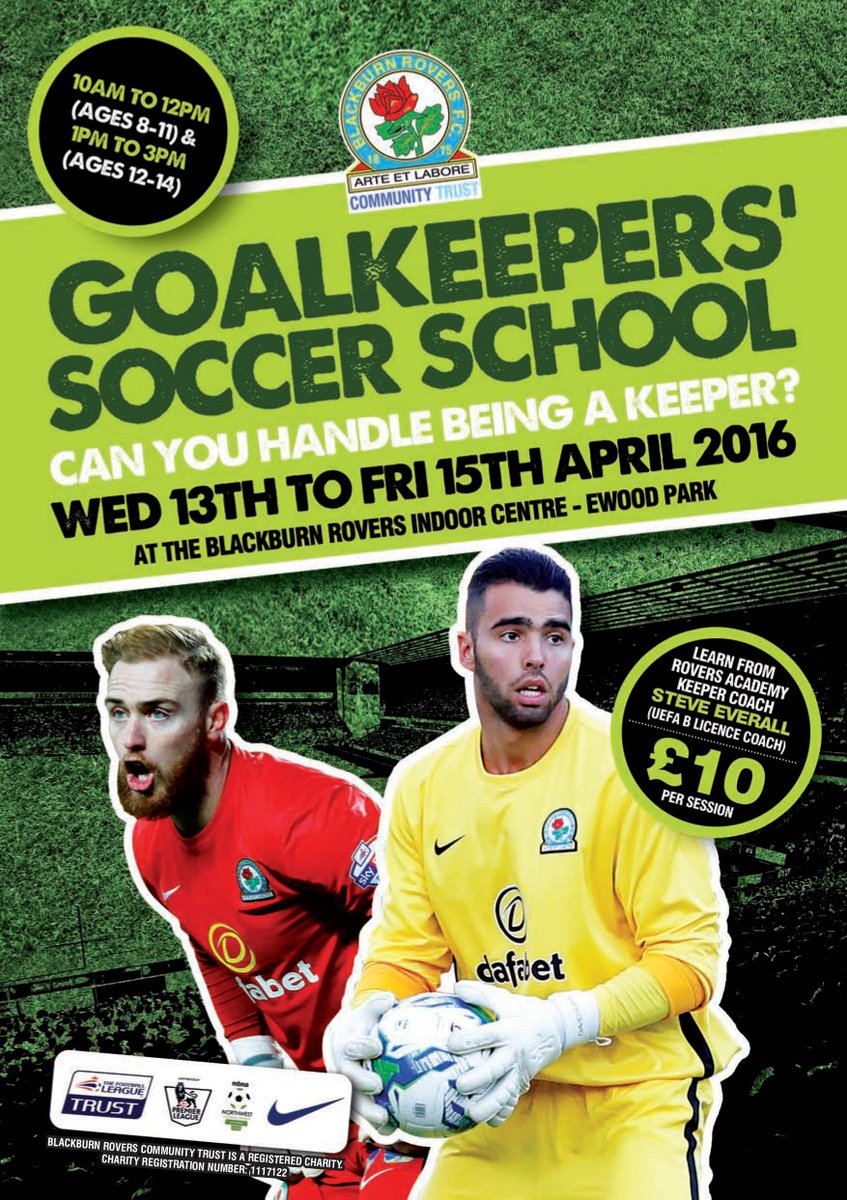 BRFCTrust's tweet photo. One location, three great Easter camps for your child! Choose between a trio of exciting April options at Ewood Park https://t.co/a0DzxdLiMf