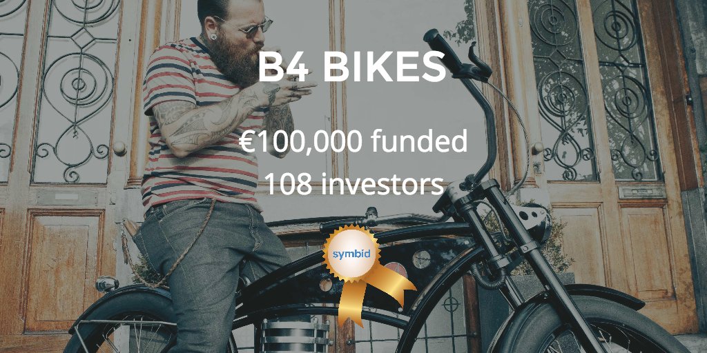 Symbid's tweet photo. The crowd does it again... Congrats @b4bikes! https://t.co/NQvclj3ui5 €100K raised from 108 #crowdfunding investors https://t.co/zY1t1HV9AU