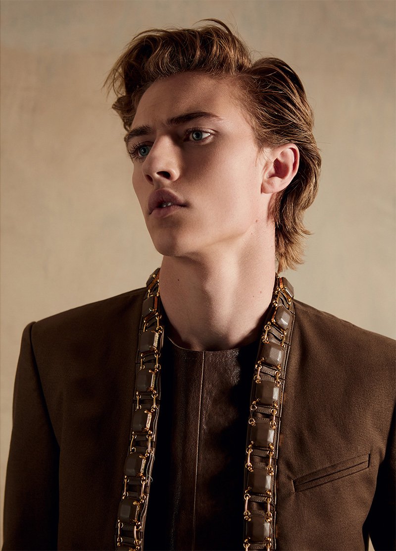 Balmain's tweet image. OPEN REBELLION @Luckybsmith by Lukasz Pukowiec wears Balmain Homme SS16 for Vogue Man Ukraine, styled by Olga Yanul