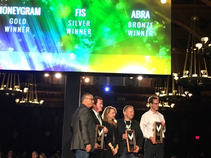 FISMobile's tweet photo. Celebrating our Best Cash Innovation win #InnovationProject2015 - thanks to all our #CardlessCash clients &amp; partners https://t.co/DpZuaavFP0