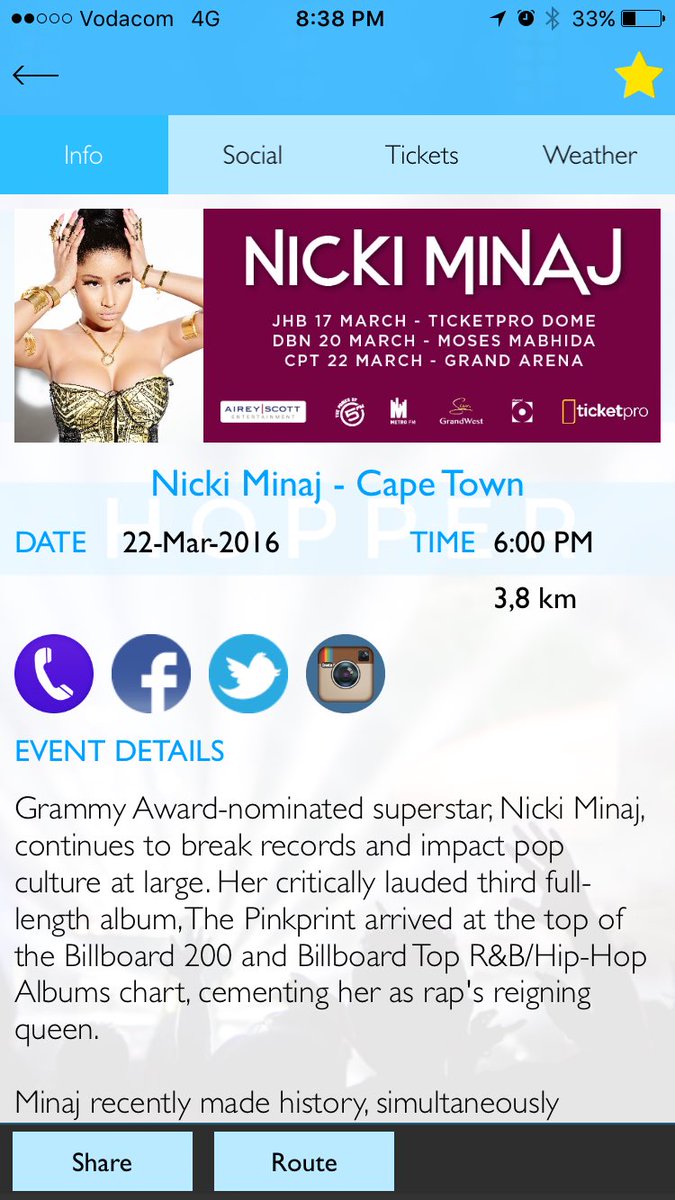 EventHopperZA's tweet photo. Use the #EventHopperApp to find #PinkPrintTourSA related content in #CapeTown https://t.co/mxOSmi19SB