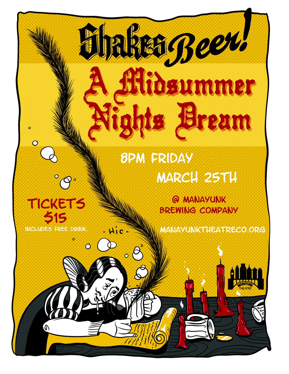 ManayunkBrew's tweet photo. Join us on 3/25 as @ManayunkTheatre presents ShakesBEER! Tix: https://t.co/aJ2DnZ8QQx #manayunk #philadelphia https://t.co/lX7l5oi631