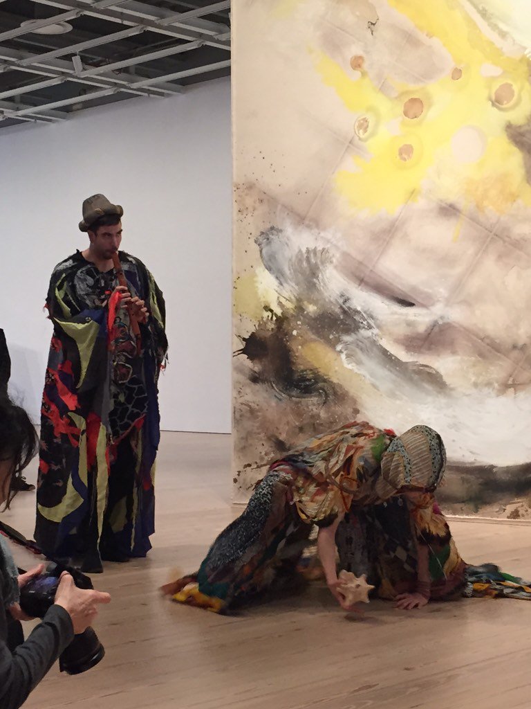 subject_eye's tweet photo. Performers @whitneymuseum yesterday: beautiful costumes and artworks by #LucyDodd. https://t.co/zbVSmzJQrI