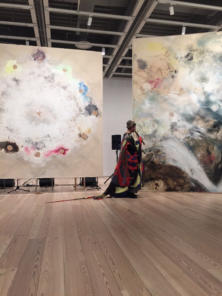 subject_eye's tweet photo. Performers @whitneymuseum yesterday: beautiful costumes and artworks by #LucyDodd. https://t.co/zbVSmzJQrI