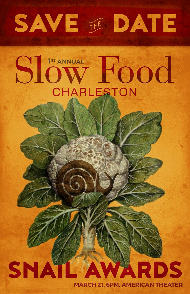 Excited for tonight's <a href="/slowfoodchas/">Slow Food Charleston</a> Snail Awards and to be nominated for Place along with @mixsonbrc &amp; @mixsonmarket