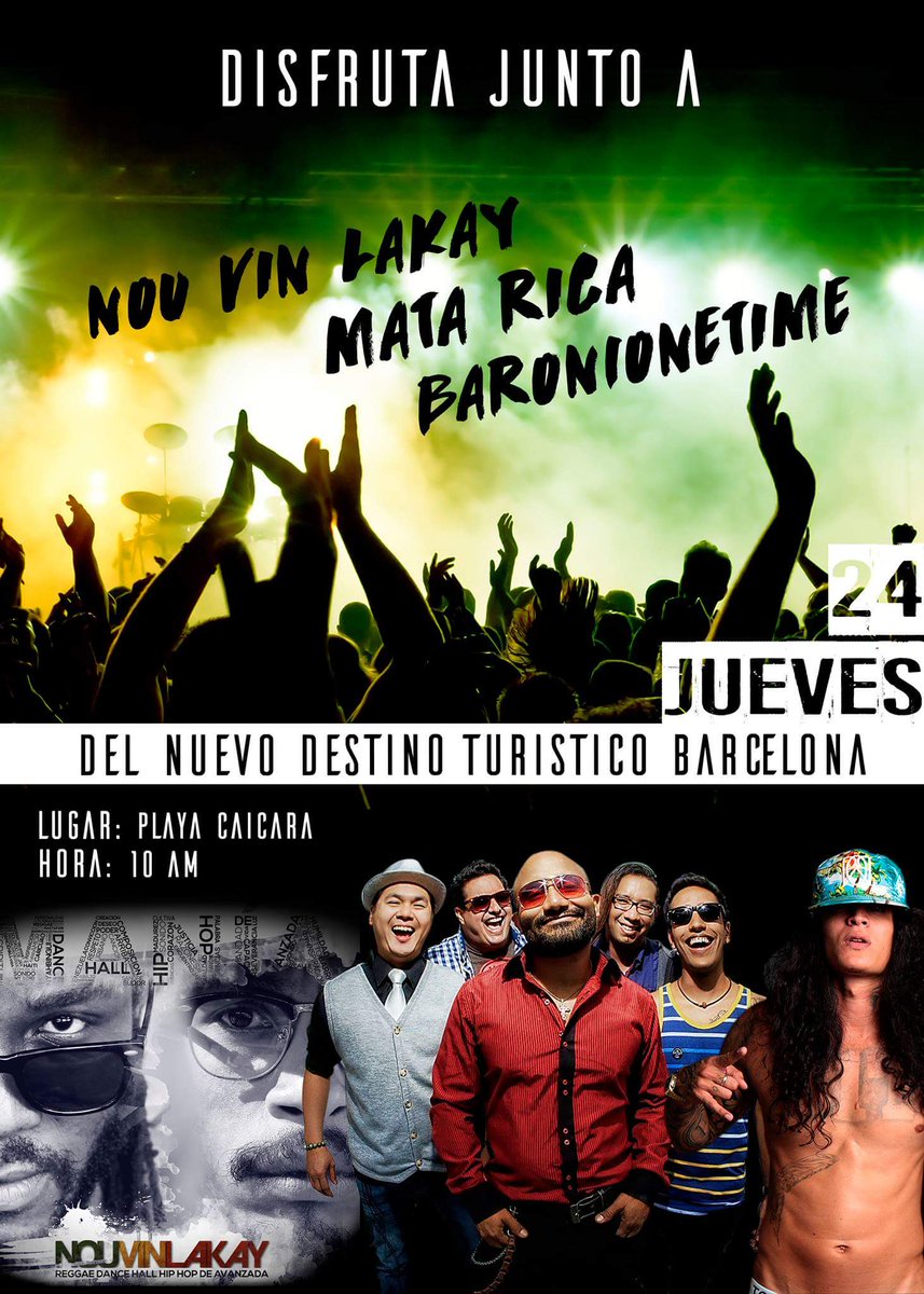 elricondeYUSA's tweet photo. ESTE 24/03 VEN A #PLAYACAICARA Y DISFRUTA JUNTO A #MATARICA #NOUVINLAKAY #BARONIONETIME.
NO TE LO PIERDAS, COMPARTE! https://t.co/pfY7MN0BkE