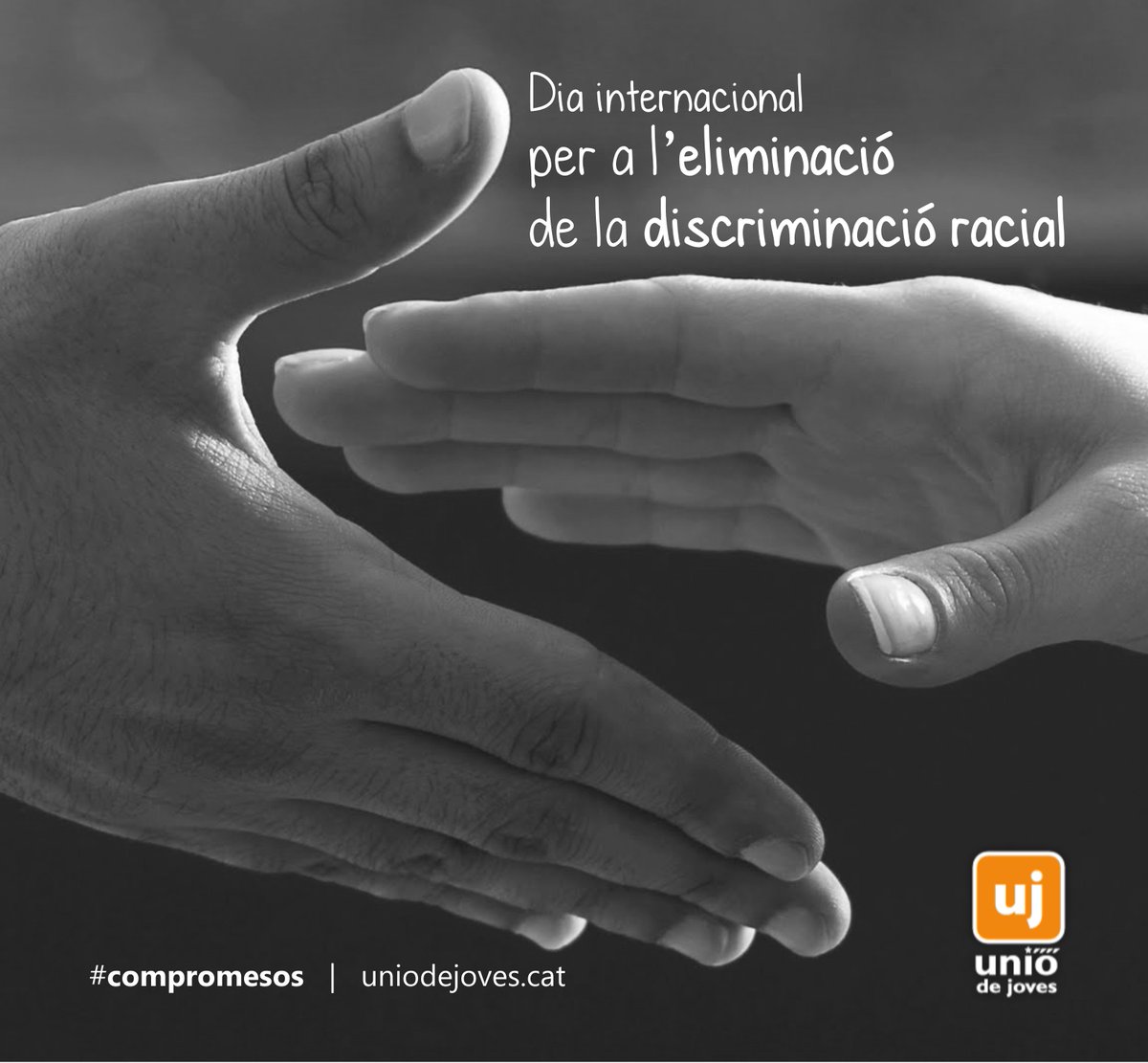 uniodejoves's tweet photo. Donem la mà, acollim, eliminem barreres i qualsevol discriminació que ens allunyi entre persones. #compromesos https://t.co/IGTlmORd8n