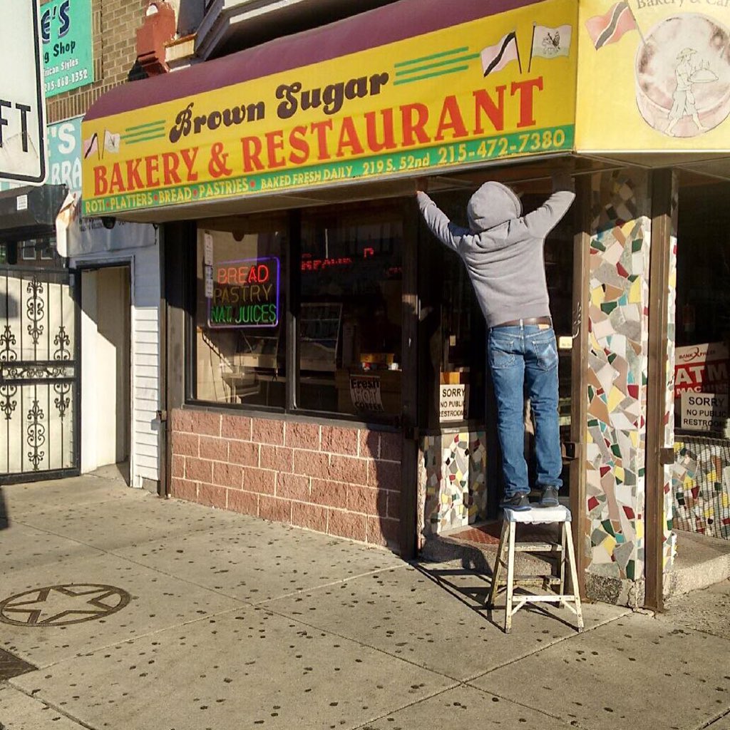 Brown Sugar received lights courtesy of Penn Dot and Phila Dpt of Commerce. A piece of the Caribbean is on #my52