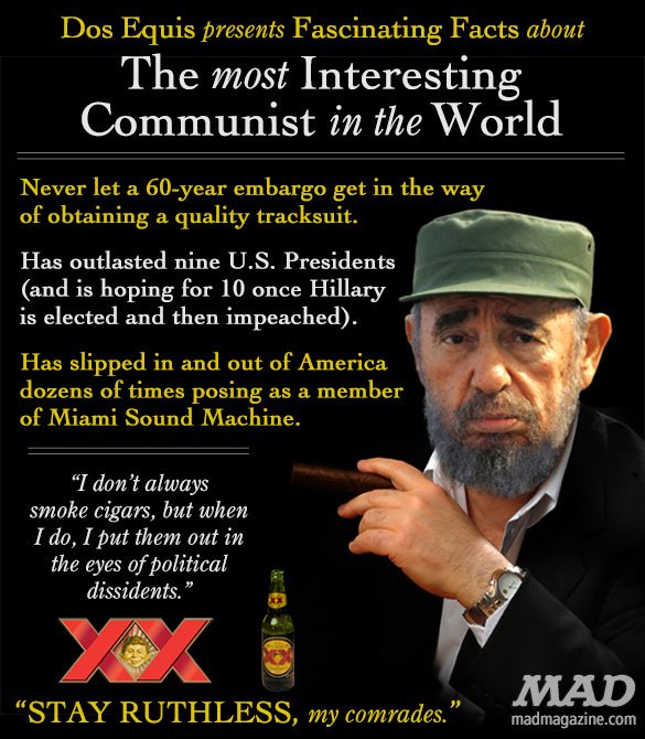 MADmagazine's tweet photo. Fidel Castro: The Most Interesting Communist in the World
https://t.co/aJwBqxWnEh https://t.co/ejXngiUd4v