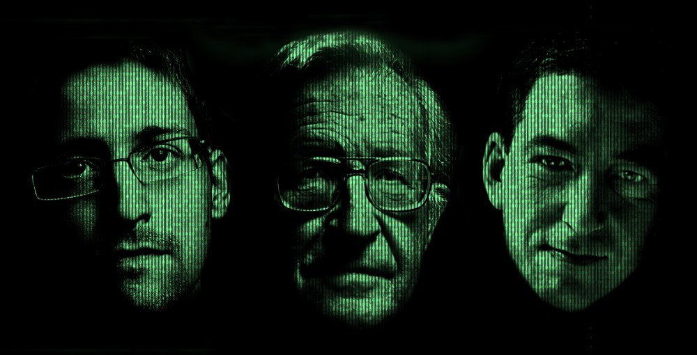 theintercept's tweet image. We're live streaming a conversation between @Snowden, @ggreenwald and Noam Chomsky on 3/25. interc.pt/1PmLhVE