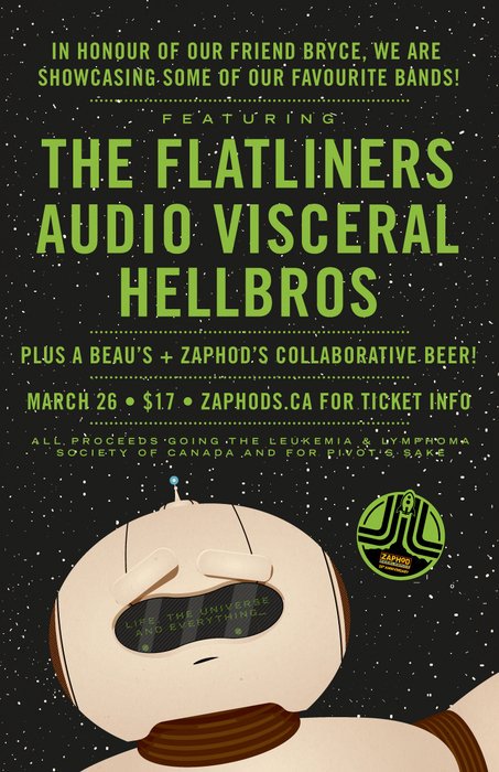 zaphods_ottawa's tweet photo. Monster show this Sat Mar 26 w/ @theflatliners @AudioVisceral_ @ihearthellbros! Thx @beausallnatural! #ZB25 https://t.co/wqyYj4p1b2