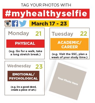UCWellCentre's tweet photo. Final 3 days to win yourself a fitbit with #myhealthyselfie! 📷  Today is PHYSICAL! Get moving &amp; snap those selfies! https://t.co/iUy8uU8JyN