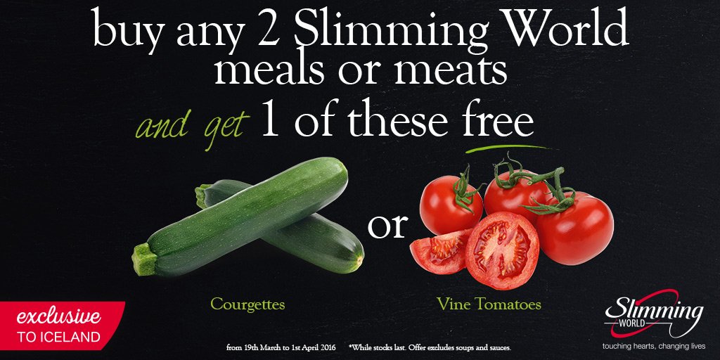 IcelandFoods's tweet photo. You say tomato, I say courgette. 
Let’s call the whole thing FANTASTIC.
Winning in @SlimmingWorld! https://t.co/CQnUWLWT6w