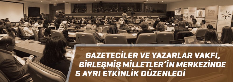 KadinPlatformu's tweet photo. Gazeteciler ve Yazarlar Vakfı, Birleşmiş Milletler'in merkezinde 5 ayrı etkinlik düzenledi:
https://t.co/MhUY3QGveo https://t.co/Xv3ISElIOG