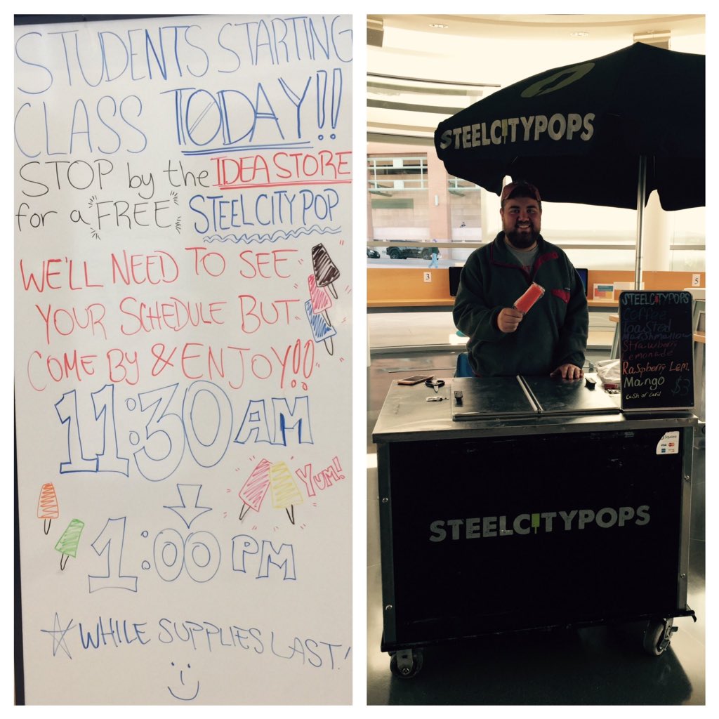 EddiesOffice's tweet photo. 2nd 8 weeks students! TR welcomes you with free #steelcitypopsfw in the Idea Store! #tcctrinityriver https://t.co/fw1ecbNwQM