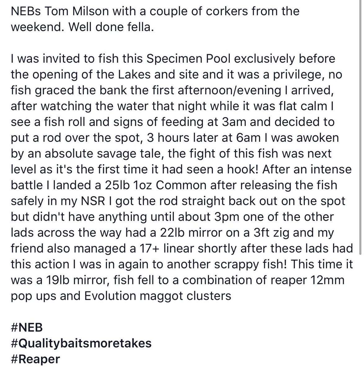 NorthEastBaits's tweet photo. #NEB's Tom Milson with a couple from the weekend.

#QualityBaitsMoreTakes #TeamNEB https://t.co/aLWyGXS1zx
