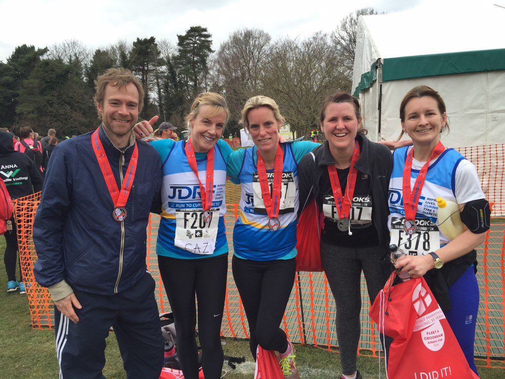 carolinebinfiel's tweet photo. Thanks Team JDRF for an amazing Fleet half marathon yesterday &amp; fab fundraising :) Worth the aching legs ! https://t.co/vP7zlo9uSL