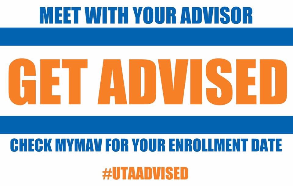 UTAarch's tweet image. Students, it's that time of year again. #utaadvised