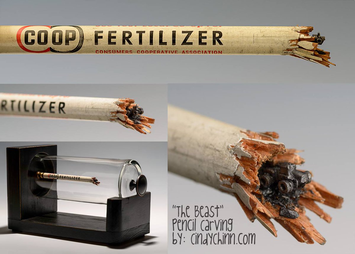 Versatileag1's tweet photo. 575 4WD carved into a vintage pencil. We love all the creative ways our customers celebrate Versatile! #Versatile50 https://t.co/zqV4mzhndE