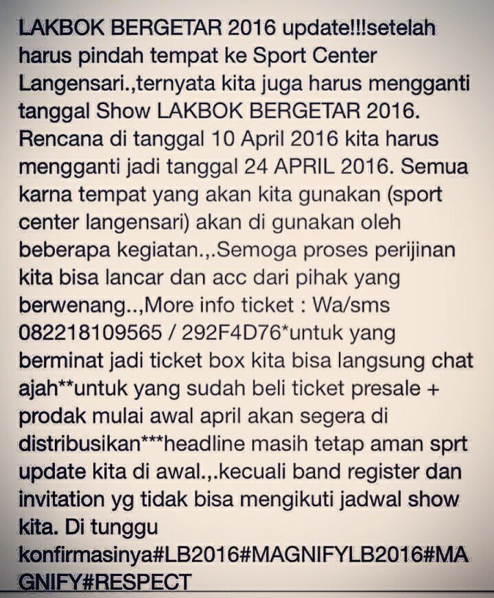 Keputusan dari pihak panitia Lakbok Bergetar 2016 <a href="/brmr_store/">BROTHER MONSTER</a> #LB2016