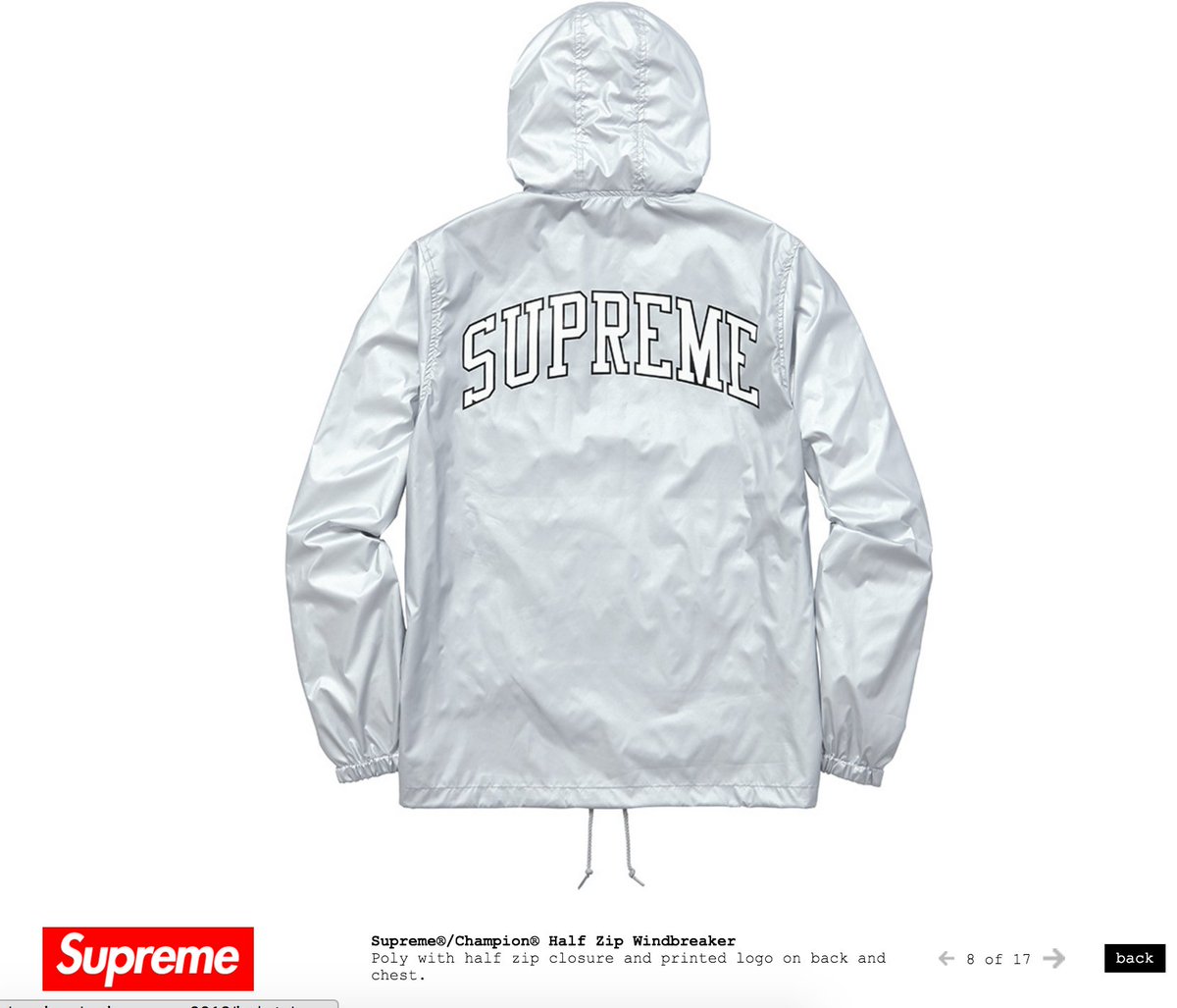 supreme x champion windbreaker
