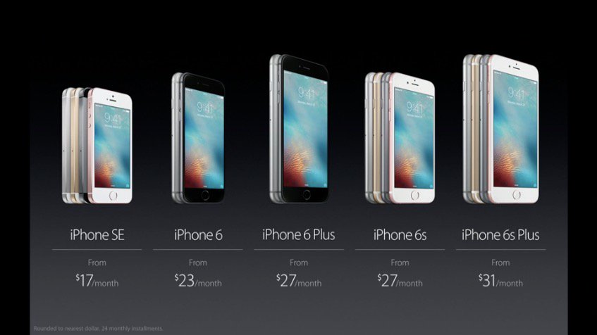 gizmodojapan's tweet image. iPhoneラインナップ。iPhone SEは24日から予約。31日発売。 goo.gl/9t2Bya #AppleEvent #AppleLive