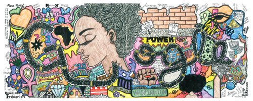 usedgov's tweet photo. .@Google is using @EasternHS's Akilah Johnson's art on their homepage because she's just that good. Congrats! https://t.co/DzGBxLK2bt