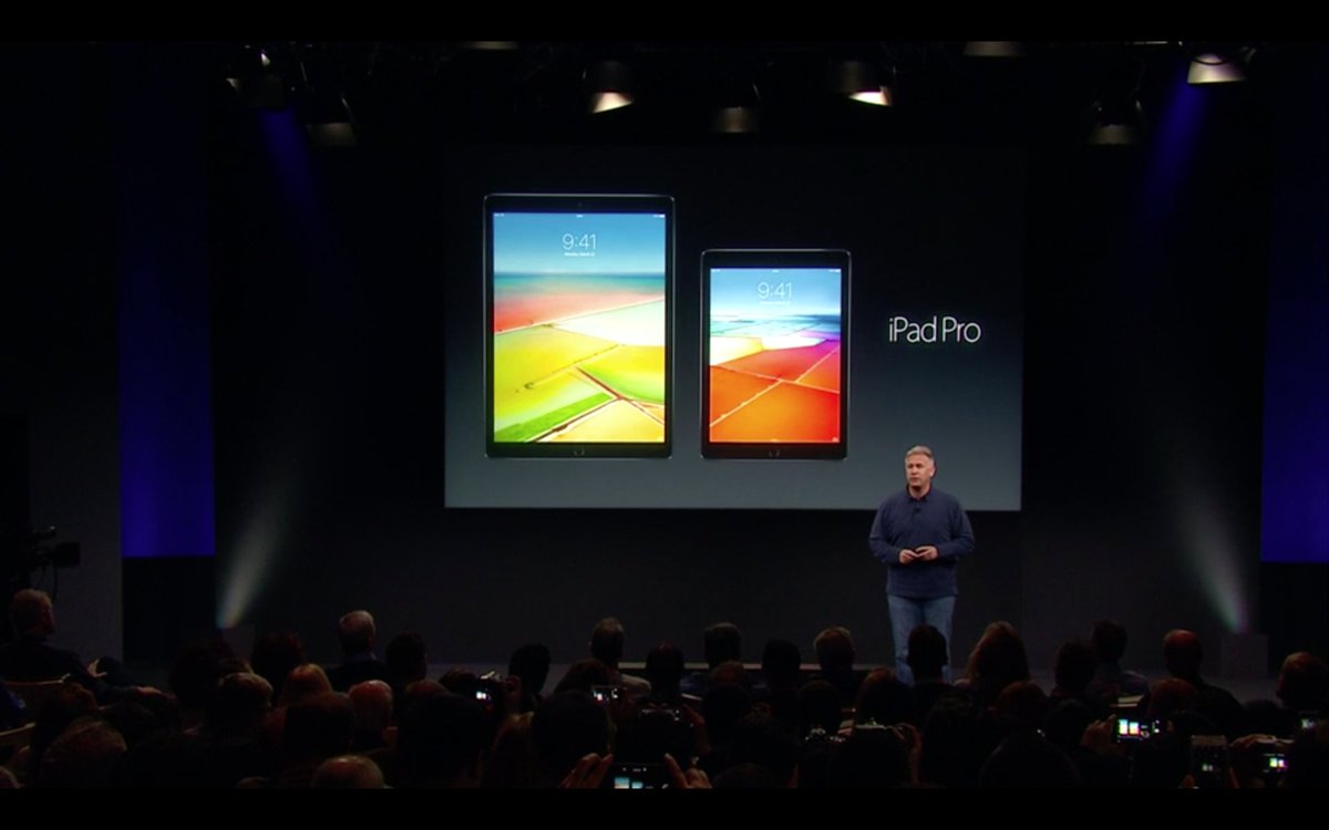 onemorething's tweet photo. Mensen zijn heel blij met hun #iPadPro zegt Phill. Daarom nu een kleine iPad Pro #datisfijn #OMTLIVE #AppleEvent https://t.co/WbE04VYy49