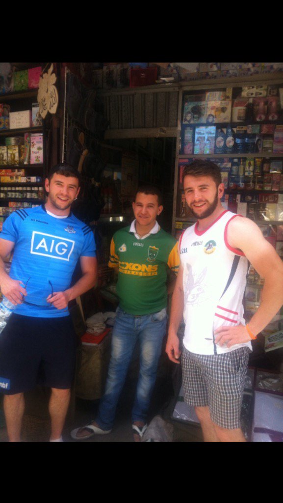 benmcmullan9's tweet photo. Saw this man with a @DunloyGAC shirt on last summer in Marrakech. No idea how he got it #madness #tshirttan #morocco https://t.co/2eShYoOd4p