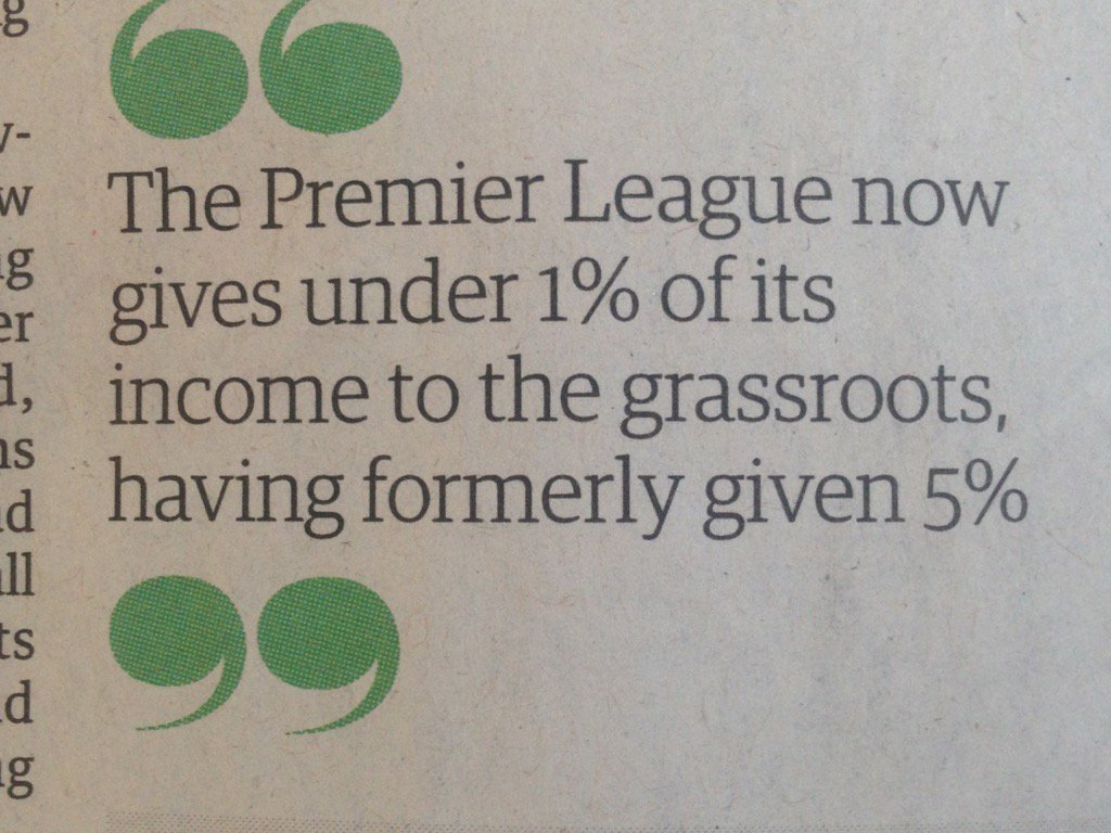 5% of the <a href="/premierleague/">Premier League</a> new TV deal would see over £400m coming back into Grassroots football #savegrassrootsfooty