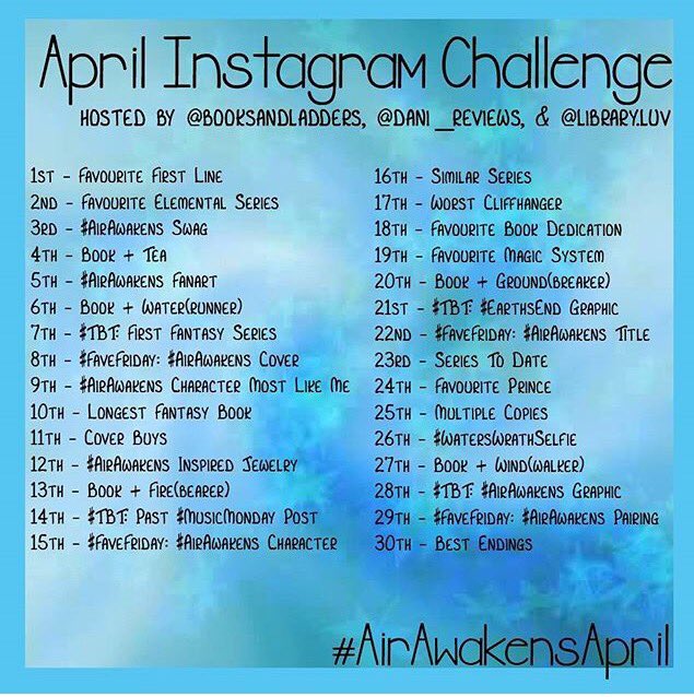 RinaSimm's tweet image. I teamed up with @booksaremyfandm (@booksandladders &amp;amp; @dani_reviews ) to host an #AirAwakens themed insta challenge