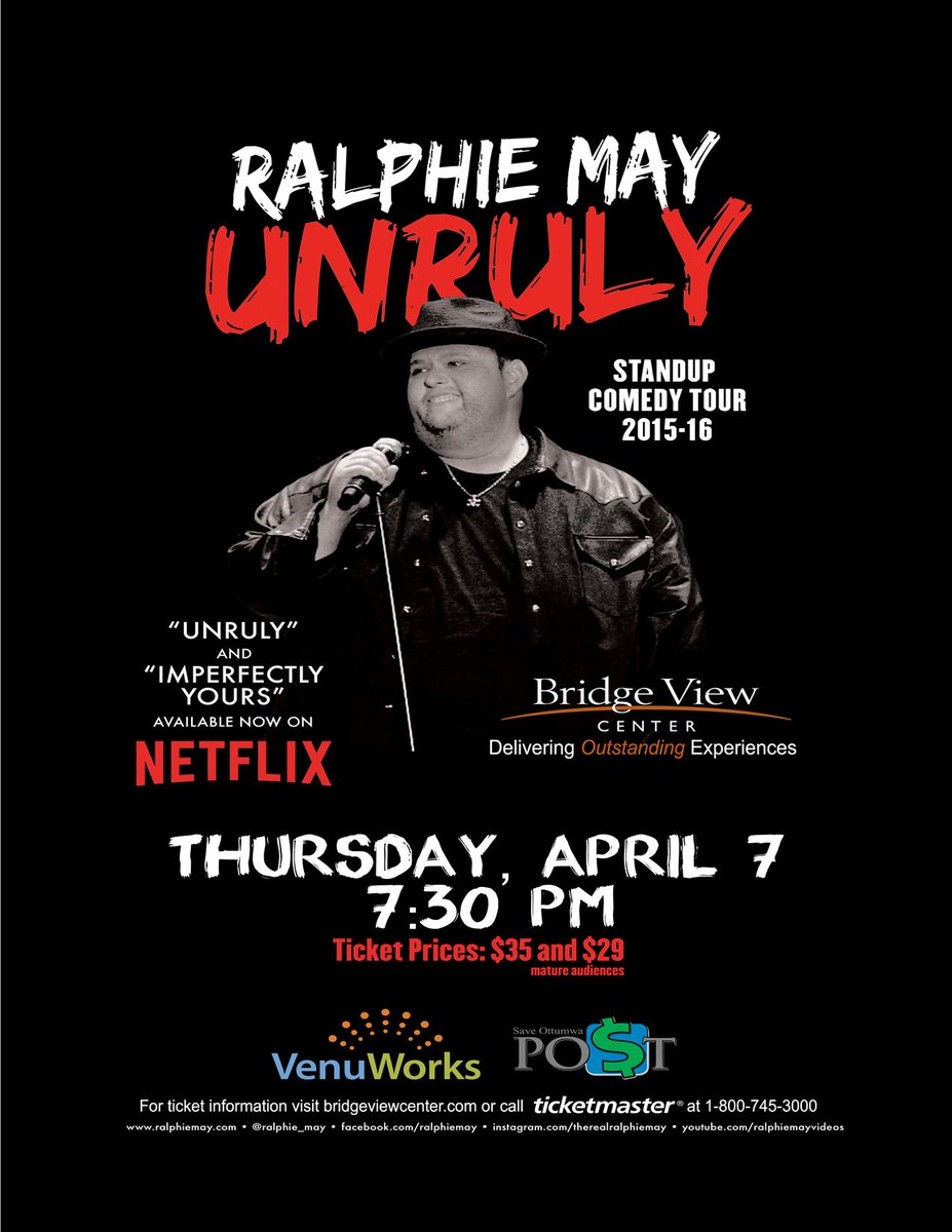 The heavy comedy is heading to Bridge View Center with Ralphie May, April 7 #funny@BridgeViewCtr