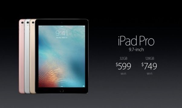 Yeni iPad Pro’nun en üst modeli (256GB) 899 dolar fiyat etiketiyle duyuruldu. #Apple2016