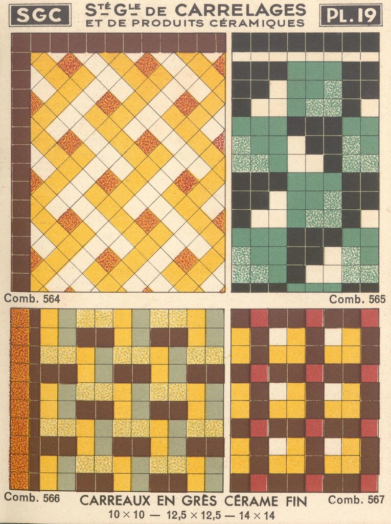 presentcorrect's tweet photo. Pattern &amp; colour inspiration in this old French tile catalogue (1937)
https://t.co/WS6JonjHvf https://t.co/g1j5ZwC6Mo