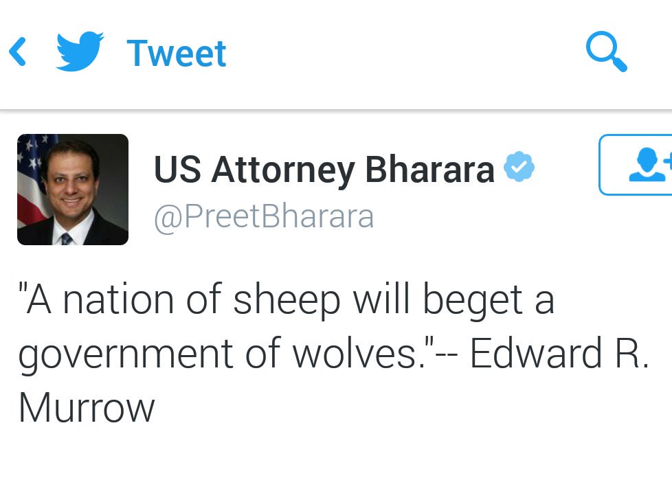 "Koyunlardan oluşan bir ulus, kurtlardan oluşan bir hükümete yol açar." hmmm..