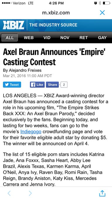 To all my fans please vote for me to win the role! @XBIZ xo lots of love https://t.co/6Ztb12WnSd<a href="/tag/fan"class="tags"><span>#fan</span></a>