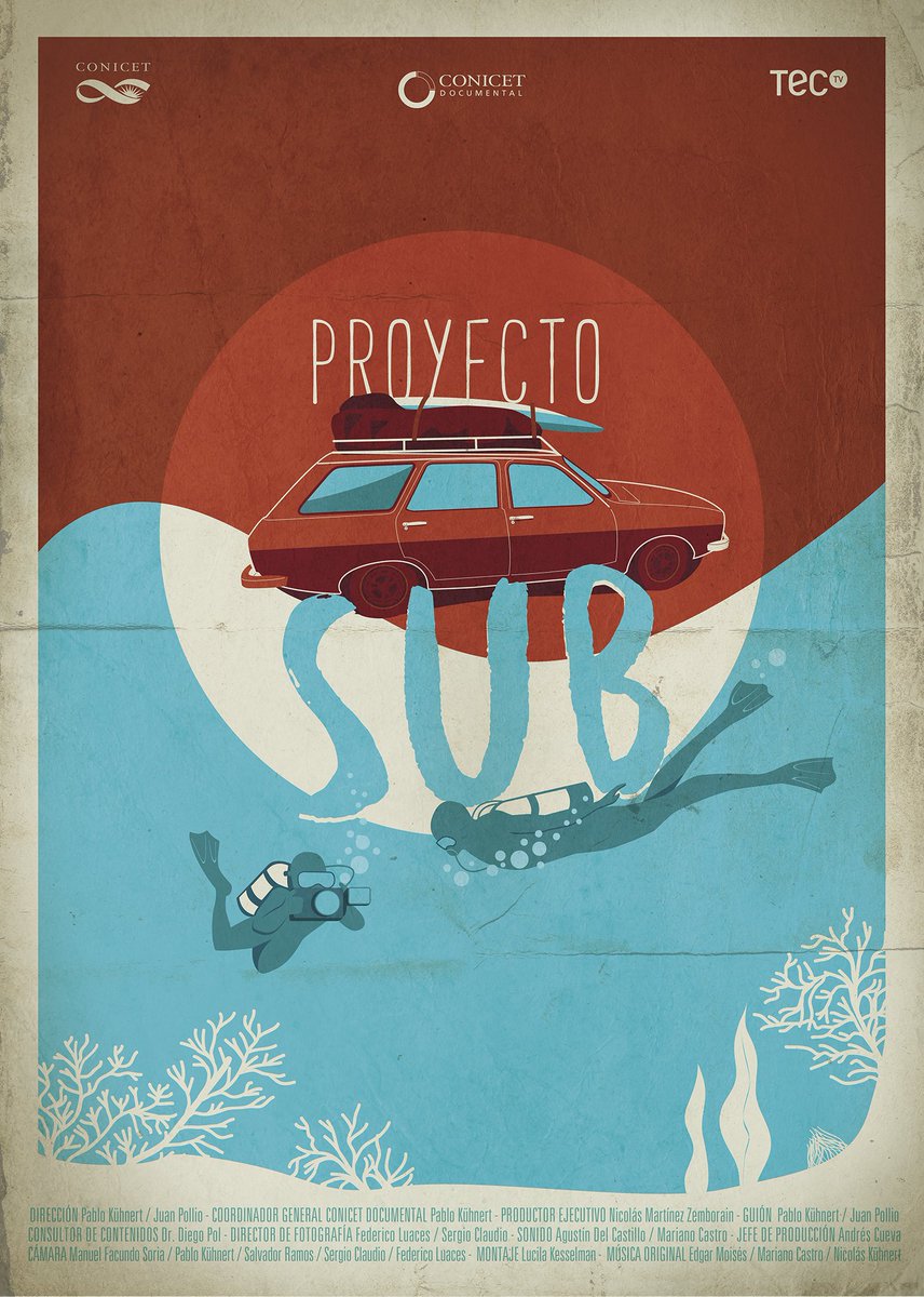 CONICETDoc's tweet photo. Hoy 19.30 por @_TECtv #ProyectoSub diario de viaje audiovisual de la travesía de dos biólogos marinos por Sudamérica https://t.co/73EyMGlj5r