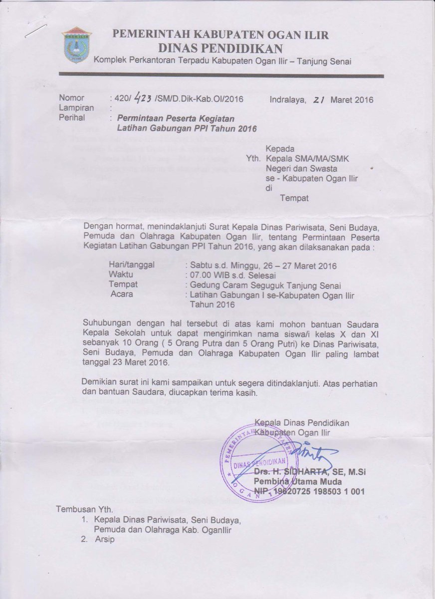 PPI_OI's tweet photo. Surat sudah dikirim ke sekolahnya masing", di follow up ya rekan" &amp; adik" @Kota_Indralaya @KwarcabOI @radioindralaya https://t.co/uGDxdXpmqz